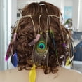 thumbnail image 2 of Diadema con Borlas Y Plumas de Pavo jinwen Boho Tassel, 2 of 4