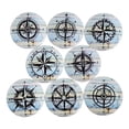 thumbnail image 2 of Twisted R Designs Wooden Cabinet Knobs - Set of 8 Round Kitchen, Bathroom, or Furniture Cabinet Handles or Pulls with Glossy Finish - Blue and Yellow Compass Drawer Knobs Design - 1.5 x 1.5 Inches, 2 of 10