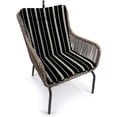 thumbnail image 4 of Jordan Manufacturing 38" x 21" Platt Ink Black Stripe Rectangular Outdoor Wrought Iron Chair Cushion with Ties and Hanger Loop, 4 of 13