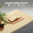 thumbnail image 4 of HOMCOM Rolling Kitchen Island on Wheels with Bamboo Countertop Drawers, 4 of 10