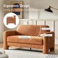 thumbnail image 3 of 59" Modern Loveseat Sofa Chenille Fabric 2-Seater Couch with Curved Design for Small Space Living Room Orange, 3 of 7