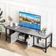thumbnail image 3 of 58-pulgada mesa de TV dormitorio - rural TV gabinete con almacenamiento, suitable tvs up to 65 pulgadas, de madera mesa de TV con abiertos almacenamiento estantes sala de estar, rustic gris, 3 of 7
