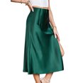 thumbnail image 3 of Nlife Women High Waist Silk Satin Side Split Midi Skirt, 3 of 7