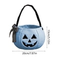 thumbnail image 3 of YAMB Halloween Handheld Bow Embroidered Candy Bag, Cute Pumpkin Shaped Candy Bucket with Handles, Portable Spacious Goodie Collecting Bag for Home Party Table Decor & Party Prop, Blue, 3 of 6
