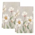 thumbnail image 2 of White Floral Kitchen Towels Set of 2, Spring Botanical Vintage Flower Leaf Plant Absorbent Dish Towels for Kitchen, Microfiber Hand Towel, Quick Drying Tea Towel for Cleaning Decorative Dishcloths, 2 of 7