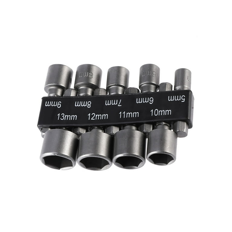 9 Pcs 5 13mm Imperial Socket Nut Impact Driver Adapter Drill Bits 1 4 Inch Hex Tool Set Nut Driver Socket Bit Set