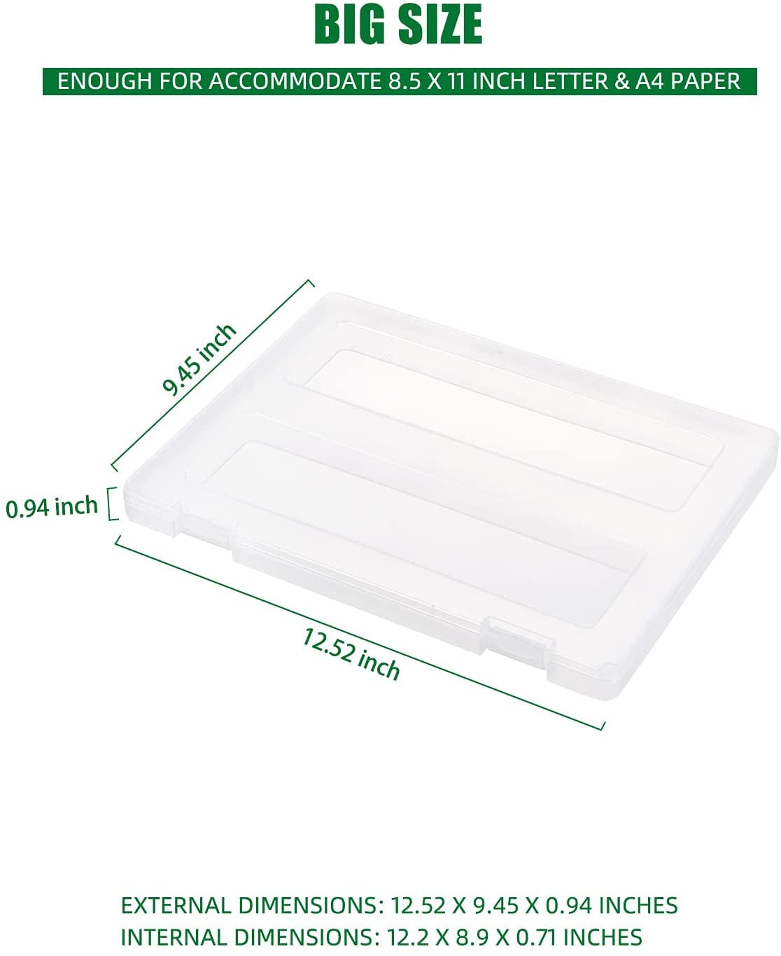 4 Pack A4 Paper Organizer Box, Plastic Scrapbook Paper Organizer Containers for Craft and Arts Storage, Portable Board Game Storage for Art Supplies 8.5" x 11" US Letter