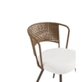 thumbnail image 6 of Dining Chairs Set of 2, Farmhouse Rattan Dining Room Chairs, Wingback Upholstered Kitchen Chairs Set of 2 with Cane Back & Metal Legs, Dark Walnut, 6 of 8