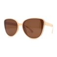 thumbnail image 2 of Womens Luxury Rhinestone Edge Large Cat Eye Sunglasses Beige - Brown, 2 of 4