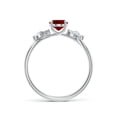 thumbnail image 2 of ANGARA Lab Grown 1 Ct Oval Ruby Butterfly Engagement Ring for Women in 14K White Gold (Size-7x5mm) | July Birthstone, Birthday, Anniversary, Jewelry Gift for Women | Lab-Grown Ruby Ring, 2 of 8