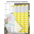 thumbnail image 4 of No Hook Cloth Fabric Shower Curtain with Snap in Liner, Yellow Moire Waterproof Shower Curtains Set with See Through Top Window, Water Ripple Stripe Farmhouse Bath Curtains Shower 48"x72", 4 of 6