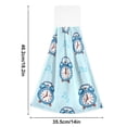 thumbnail image 3 of Blue Alarm Clock Pattern Hand Towels 2 Pack Quick Dry Velvet Soft with Velcro Kitchen Bath 14x18in, 3 of 7