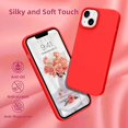 thumbnail image 2 of iPhone 13 Case,Phone Case for iPhone 13,Slim Fit Liquid Silicone Soft Gel Rubber Lightweight Microfiber Lining Shockproof Anti-Scratch Protective Phone Cover for iPhone 13 6.1'', Bright Red, 2 of 17