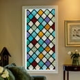 thumbnail image 1 of CREATITOY Painted Stained Glass Diamond-Shaped Static Stickers - Home Window Door Decor for Christmas Daily, 1 of 5