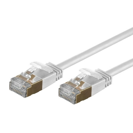UPC: 0889028064382 | Monoprice SlimRun Cat6A Ethernet Patch Cable – Network Internet Cord – RJ45  Stranded  STP  Pure Bare Copper Wire  36AWG  3ft  White