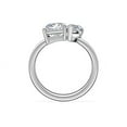 thumbnail image 6 of 1.00 Carat Excellent Princess & Pear Cut Natural Diamond Beautiful Two Stone Ring for Anniversary Solid 950 Platinum Size 4.5, 6 of 8