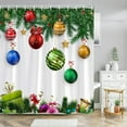 thumbnail image 4 of Eoozwa Christmas Shower Curtain Xmas Balls Shower Curtains for Bathroom Decorations Pine Trees Stars Bathroom Curtain Christmas Holiday Waterproof Fabric Bath Curtain 35.4x70.9 in, 4 of 6