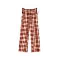 thumbnail image 5 of KyCheLot Plaid Pajama Pants for Women Cotton Soft Elastic Waist Sleep Pants with Pockets Straight Leg Pants, 5 of 5