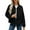 Black, variant on Lapel Solid Color Short Jacket for Women White Spring Summer Daily Wear Trendy Style Lightweight Jacket