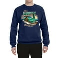 thumbnail image 2 of Wild Bobby, 1946 Vintage Ford Woody Chasing Waves Cars and Trucks Unisex Crewneck Graphic Sweatshirt, Navy, Medium, 2 of 3