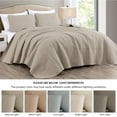 thumbnail image 5 of Chezmoi Collection Austin Queen Oversized Bedspread Set, 3-Piece Lightweight Microfiber Quilted Coverlet for All Seasons, Khaki, 5 of 9