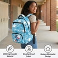thumbnail image 5 of HUIACONG Blue Astronaut Print School Backpack for Kids Teens Age 5-16 Multi Pockets Water Resistant Adjustable Padded Straps Large Capacity Durable Bookbag for School Camping Travel, 5 of 7