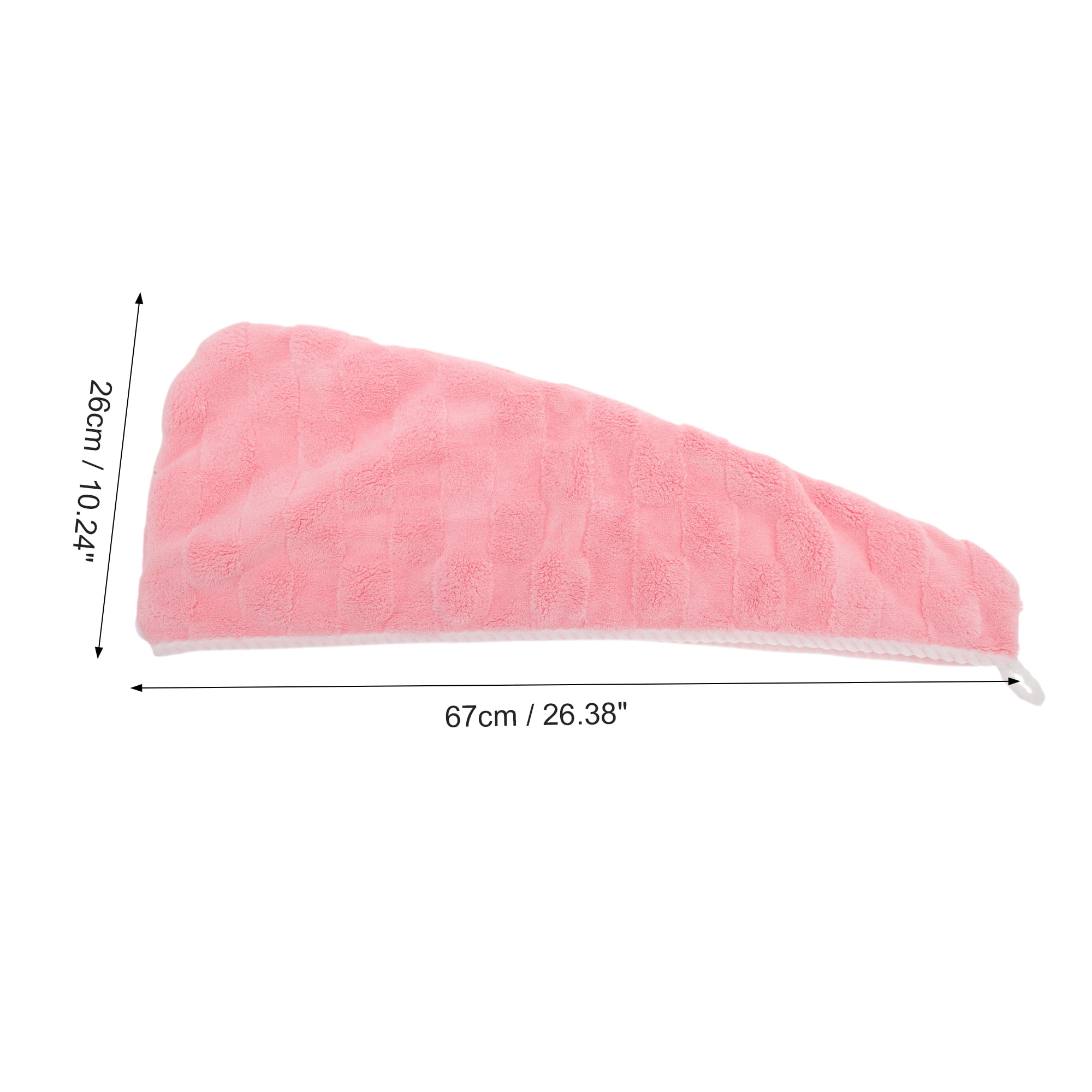 Unique Bargains 1pc Water-absorbent Quick Drying Hair Towel Wrap 26.38"x 10.24" Pink
