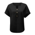 thumbnail image 3 of Women's Buttoned V Neck Short Sleeve T Shirt Work Shirt Women Women Athletic T Shirts Casual T Shirts Women Women S Long Sleeve Shirt T Shirts 2 Sleeve Womens Long Sleeve Spandex T Shirt Long Sleeve, 3 of 4