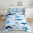 thumbnail image 2 of Erosebridal Sea Turtle Comforter Set King Size Shark Bedding Set Dolphin Comforter Cute Cartoon Kawaii Underwater Animals Quilt Set, 2 of 7