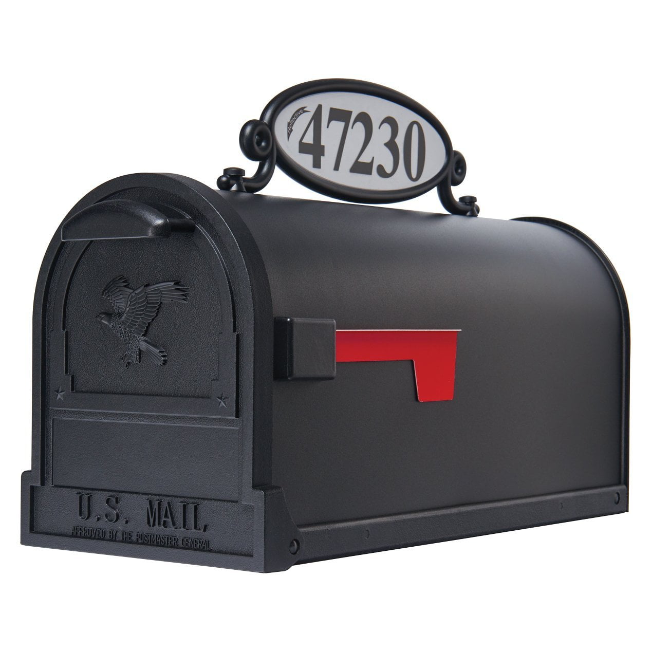 Gibraltar Mailboxes Reflective Address Plaque, Black Plastic