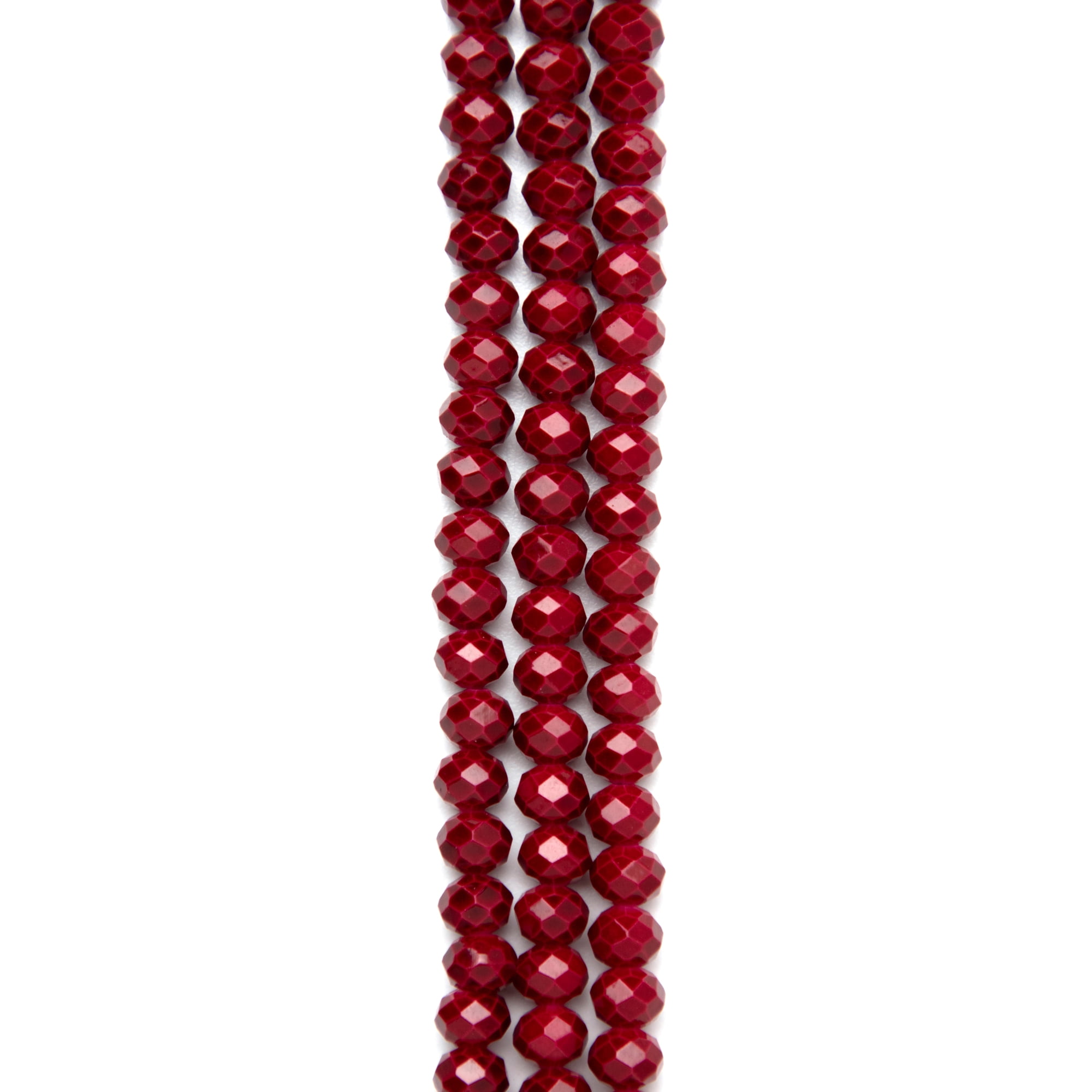 Cousin DIY Glass Crystal Tie-Dye Bead Strand 24", Red Color, 99 Pc, Beads for Jewelry Making, Unisex