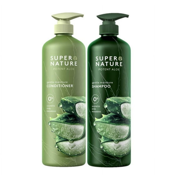Super Nature Potent Aloe Moisturizing Shampoo and Conditioner, 30 fl oz