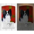 thumbnail image 2 of Caroline's Treasures SS4712CNL Papillon Red and Green Snowflakes Holiday Christmas Ceramic Night Light, 6x4x3",, 2 of 2