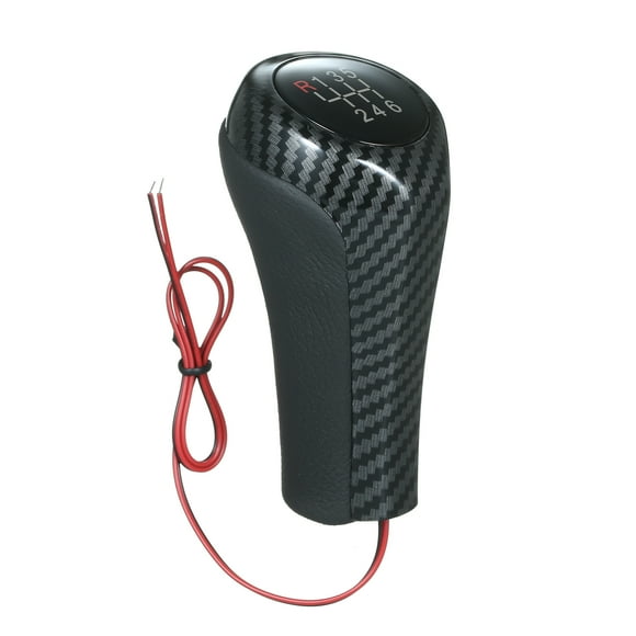 Labymos LED Gear Shift Knob Carbon Fiber Stick Head Lever Handle 6 Speed Replacement for