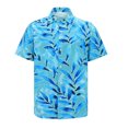 thumbnail image 1 of Camisas Hombre Hombres Moda Primavera Verano Casual Manga corta Turndown Neck Impreso Camisetas Top Blusa (Blue, XL), 1 of 7