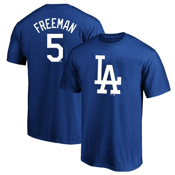 Men's Fanatics Freddie Freeman Royal Los Angeles Dodgers Big & Tall Name & Number T-Shirt
