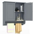 thumbnail image 1 of Costway Wall Mounted Bathroom Medicine Cabinet Storage Cupboard with Towel Bar Grey, 1 of 10