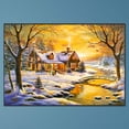 thumbnail image 1 of Pintura de diamante 5D DIY Taladro redondo completo Escena nevada al atardecer Decoración del hogar Hugtrwg Para estrenar, 1 of 9
