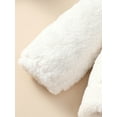 thumbnail image 6 of Baby Girls Winter Clothes Set Solid Color Long Sleeve Plush Hoodies Tops Elastic Waist Long Pants 2Pcs Set, 6 of 9