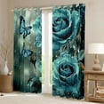 thumbnail image 2 of Castle Fairy Female Men Women Chic Floral Rose Curtains Pack of 2 (42x84 Each),Flying Butterflies Curtains Blackout,Romantic Valentine's Day Bedroom Curtains,Breathable Home Decor, 2 of 6