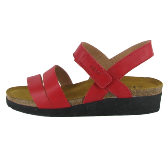 Sandalias NAOT Kayla Kiss de piel roja para mujer, talla 38-39EU