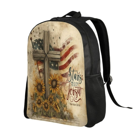 Beautiful And Elegant Cross Print Backpack Double Shoulder Backpack Durable, Spacious, Ergonomic Design for Travel, Work & Outdoor Use