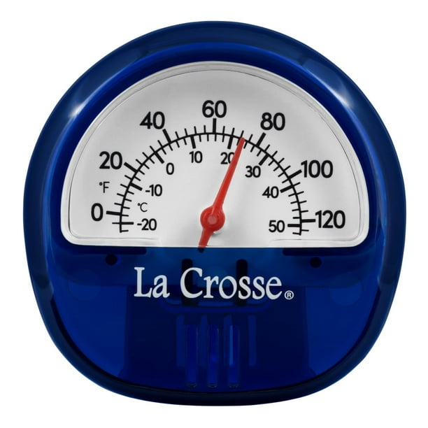 La Crosse 104-106BL Termómetro analógico azul con respaldo magnético