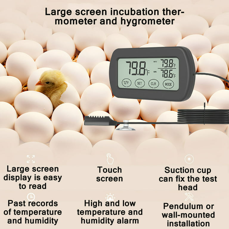 Digital Hygrometer Humidity Meter & Thermometer Sensor Fit for Incubator  Poultry