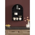 thumbnail image 2 of Kate and Laurel Arcott Modern Wooden Arched Wall Shelf, 18 x 26, Black, Transitional Mango Wood Arch Wall Shelves for Over-the-Toilet Storage or Entryway Storage Shelf, 2 of 8