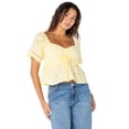 thumbnail image 5 of Celebrity Pink Women's Embroidered Eyelet Peplum Top, Sizes XS-XXXL, 5 of 7