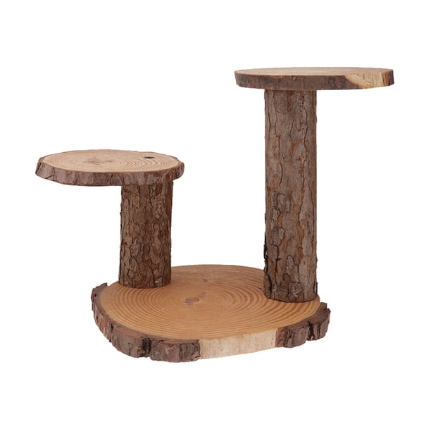 1 soporte de madera para plantas, base para macetas de balcón, soporte para servir postres.