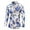 Blue, variant on Clearance Men Floral Dress Shirts Long Sleeve Casual Button Down Flower Printed Shirts