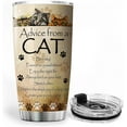 thumbnail image 3 of Advice From A Cat Tumblers For Cat Lovers Insulated Coffee Cup With Lid 20oz Cute Cats Animal Print Novelty Pet Lover Gift For Women Stainless Steel Mug For Cat Owners Cat, 3 of 7