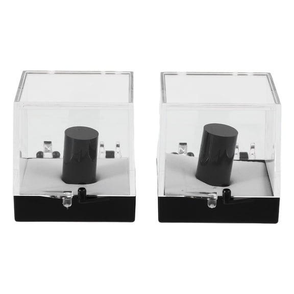 SKISUNO Rock Case Display Box Black Acrylic 2Pcs for Collectors